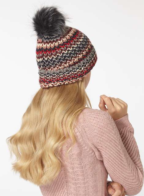 Rainbow Knitted Beanie Hat